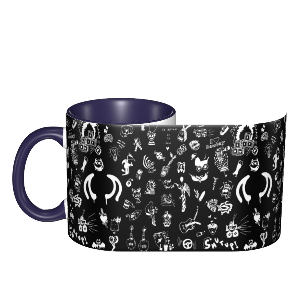 Coffee Tea Drawing - Tasses à café en céramique amusantes