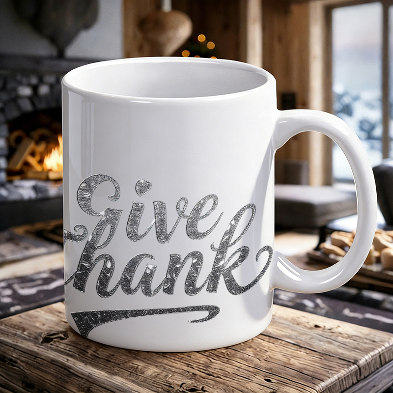 Coffee Tea Font - Mug en céramique avec inscription 'Give