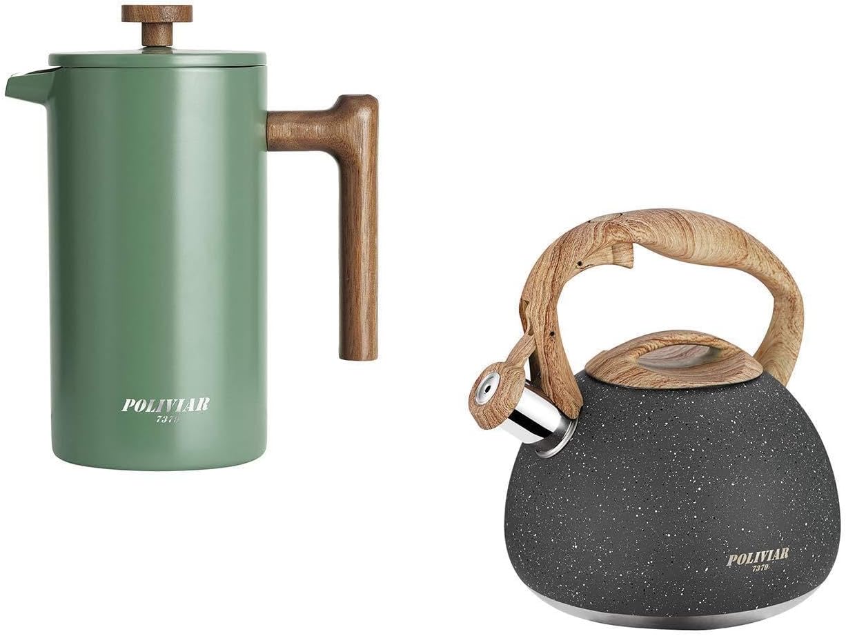 Coffee Tea Press - POLIVIAR Ensemble Cafetière à Pression Française