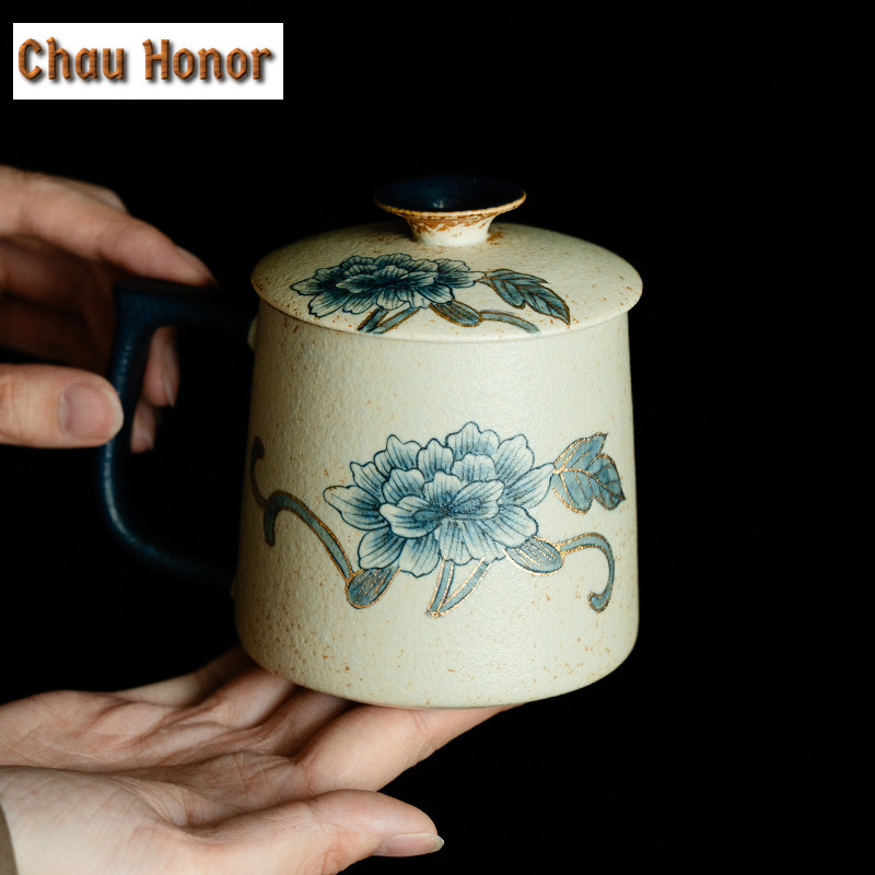 Tasse rouge en silex bleu et b - Coffee Tea Drawing avis et prix