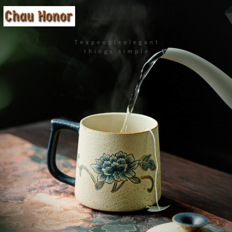Tasse rouge en silex bleu et b - Coffee Tea Drawing avis et prix