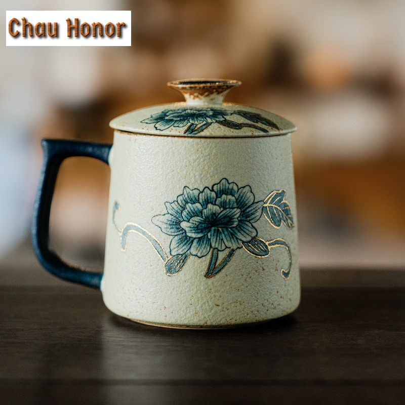 Tasse rouge en silex bleu et b - Coffee Tea Drawing avis et prix