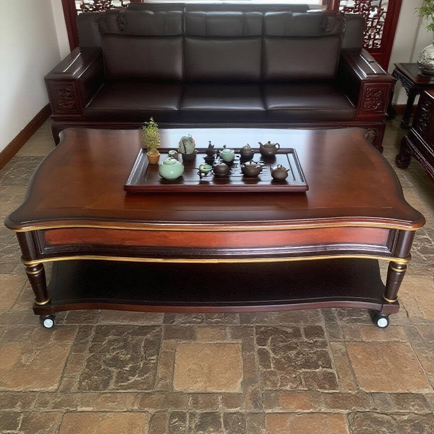 Table basse rétro en bois mass - Coffee Tea Drawing avis et prix