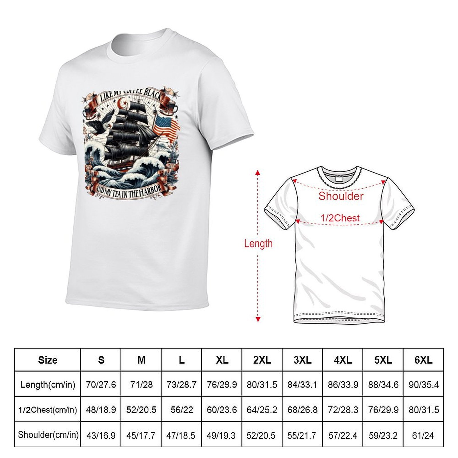 T-shirt en coton à manches cou - Coffee Tea Quotes Short avis et prix