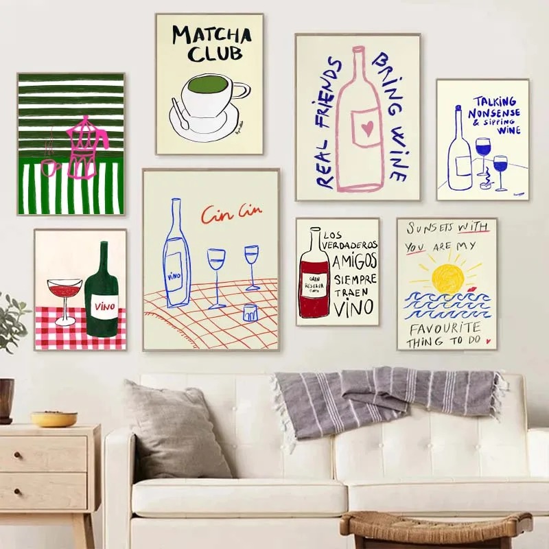 1PC Impression d'art décorativ - Coffee Tea Drawing avis et prix