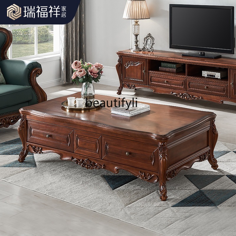Table basse tout en bois massi - Coffee Tea Drawing avis et prix