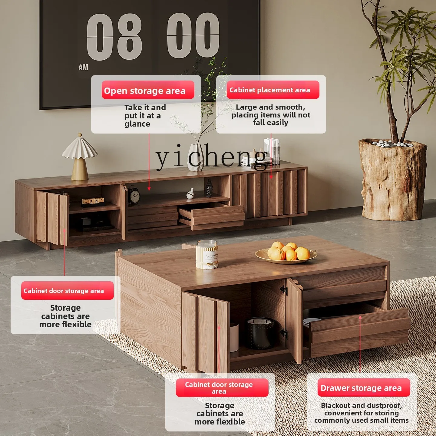 Meuble TV en bois massif GZ, a - Coffee & Tea Garden Lincoln Menu avis et prix