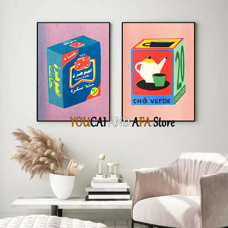 Affiches de boissons abstraite - Coffee Tea Drawing avis et prix